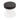 Clear solution cup with black cover on a white background