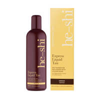 Express Liquid Tan bottle and outer box on white background