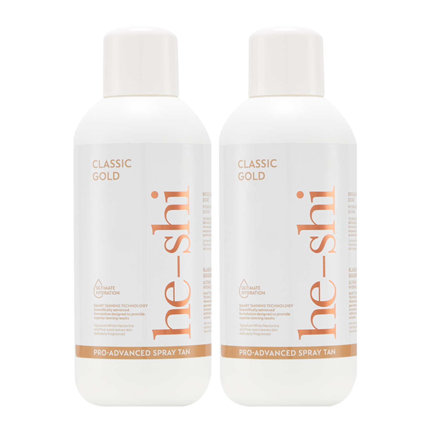 He-Shi 2 Pack Classic Gold (Medium) Spraytan 1L