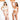 Before and after comparison of a woman wearing a white bikini against a plain background.