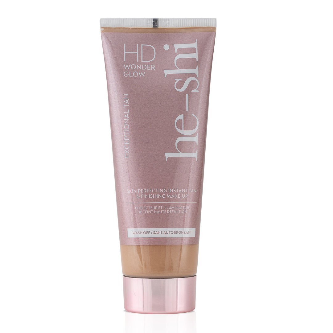 Tube of He-Shi HD Wonder Glow Instant Tan on a white background