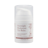He-Shi Overnight Hyaluronic Tan Balm container on a white background