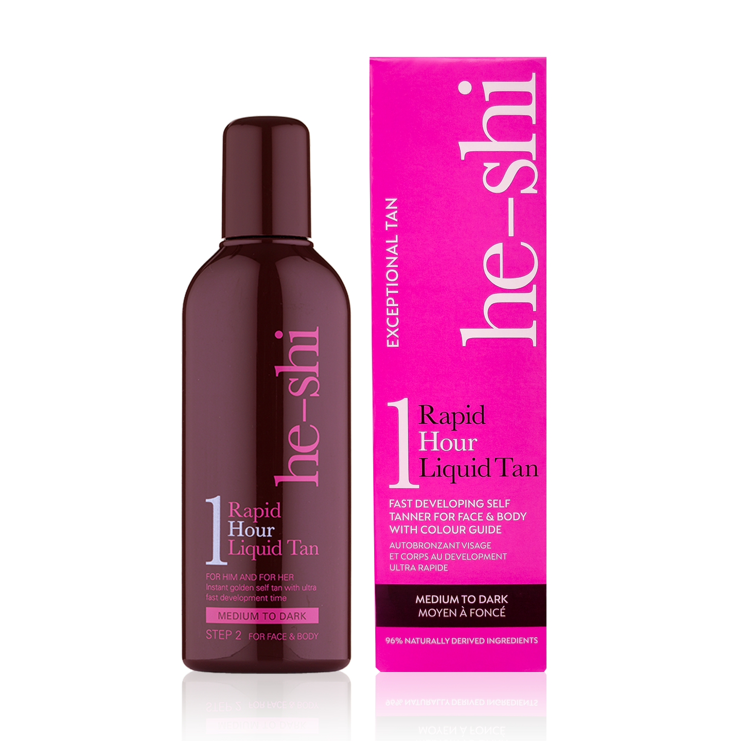 Image of He-Shi Rapid 1 Hour Liquid bottle and outer box on white background