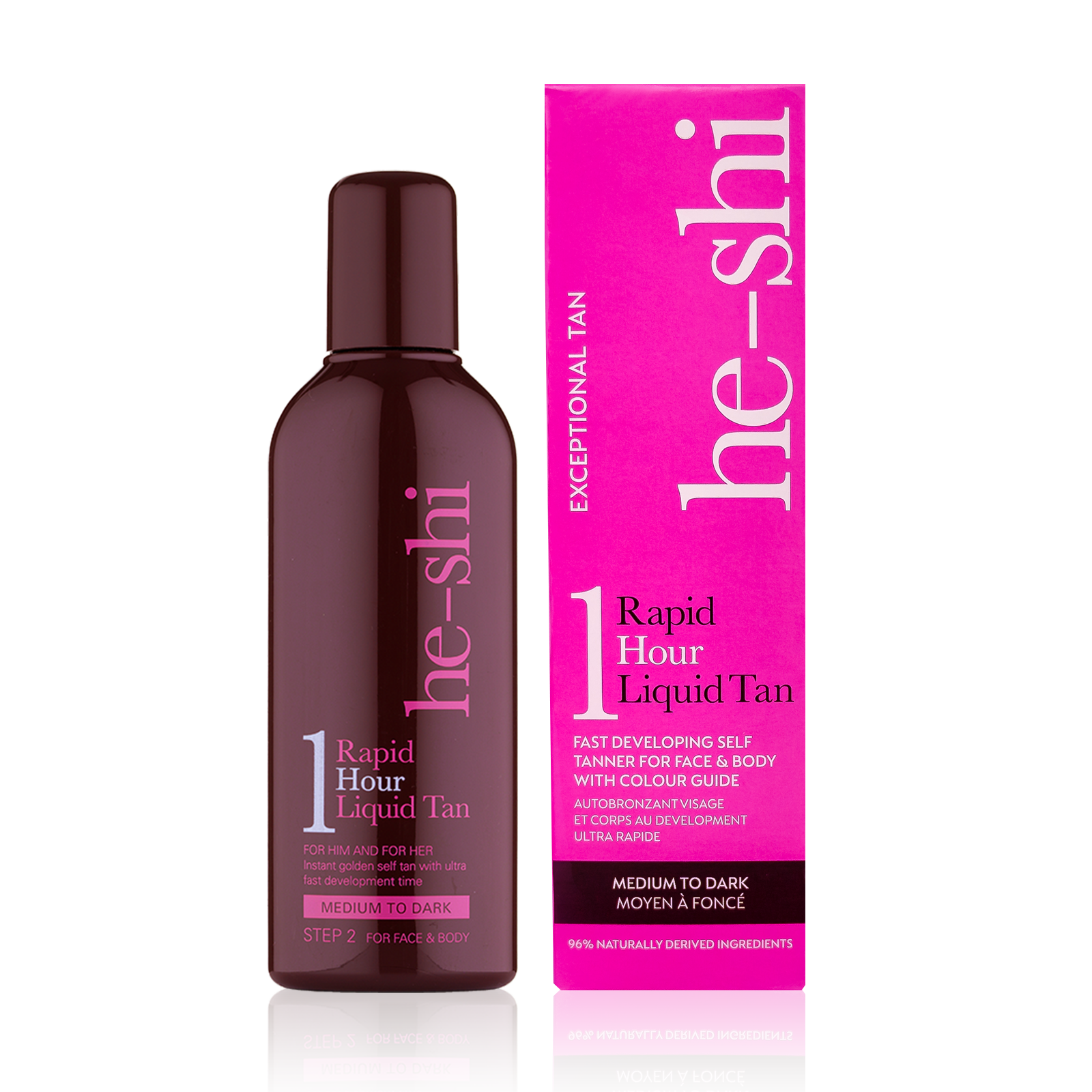 Image of He-Shi Rapid 1 Hour Liquid bottle and outer box on white background