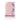 Pink tanning mitt with 'he-shi' branding on a white background