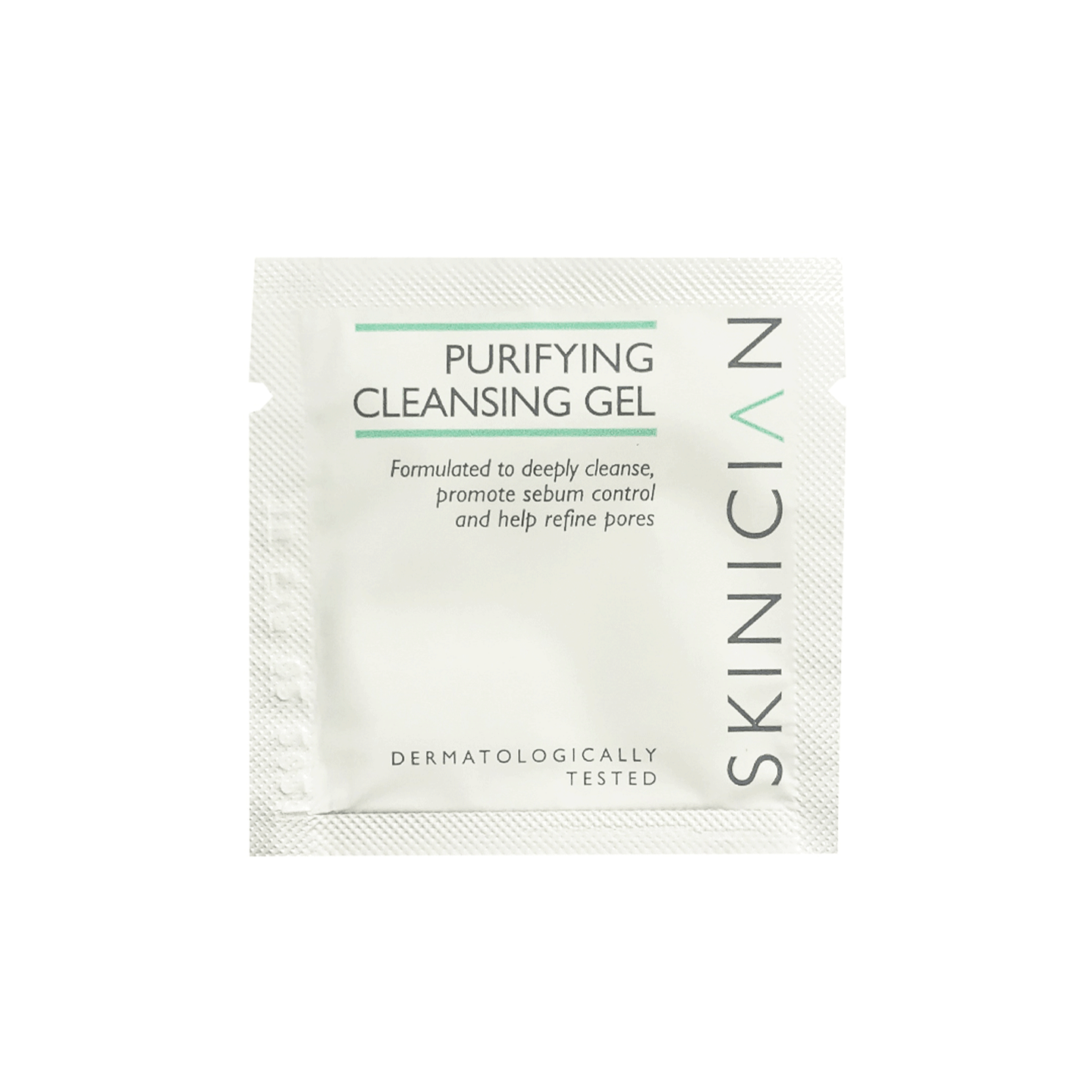 Skinician Purifying Cleansing Gel sample sachet on white background