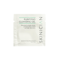 Skinician Purifying Cleansing Gel sample sachet on white background