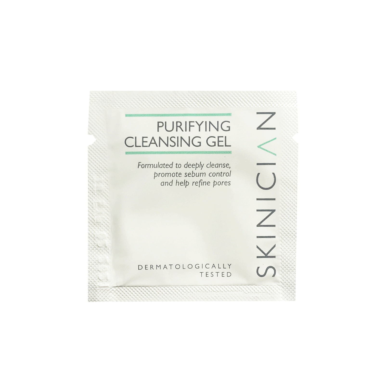 Skinician Purifying Cleansing Gel sample sachet on white background