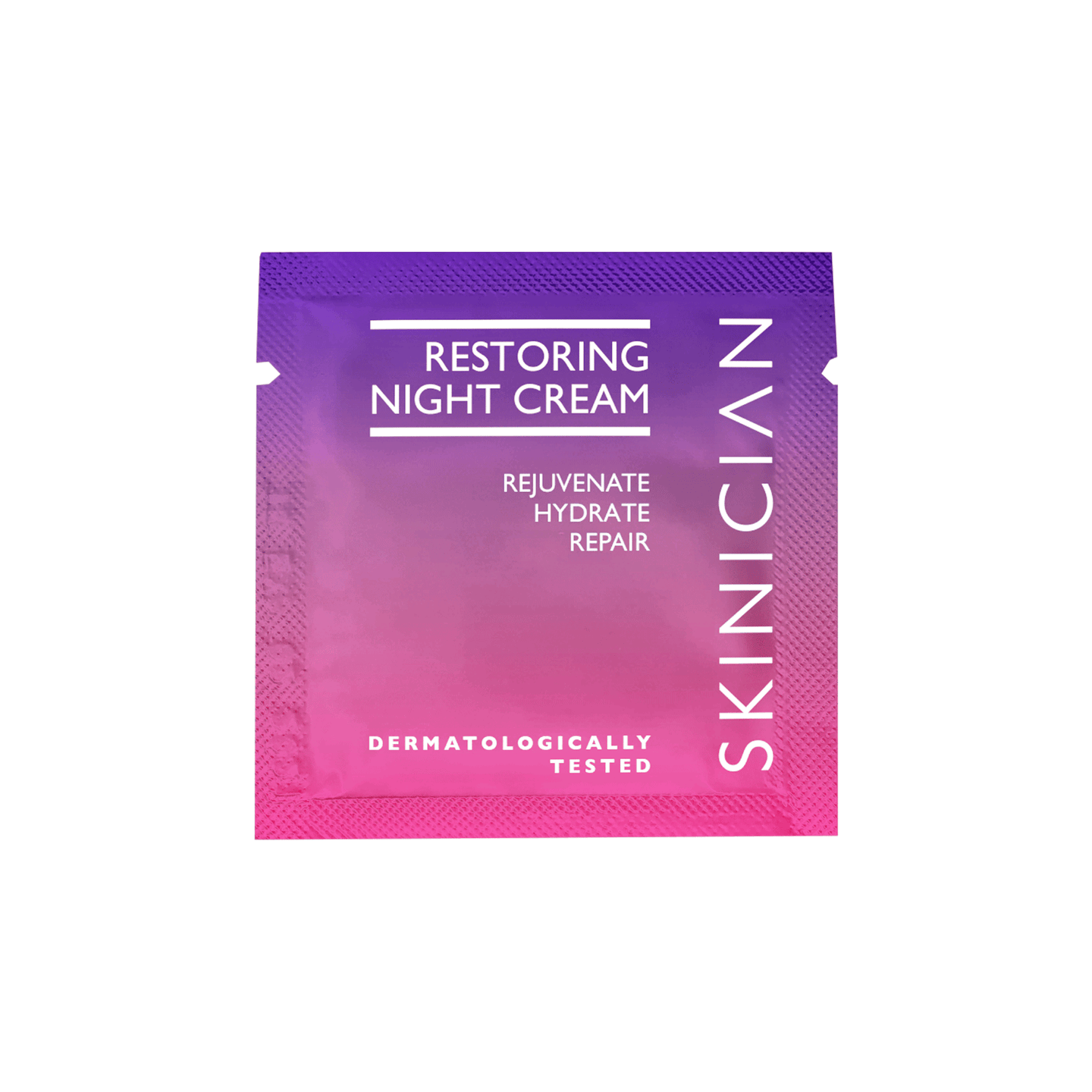 SKINICIAN restoring night cream sachet on a white background