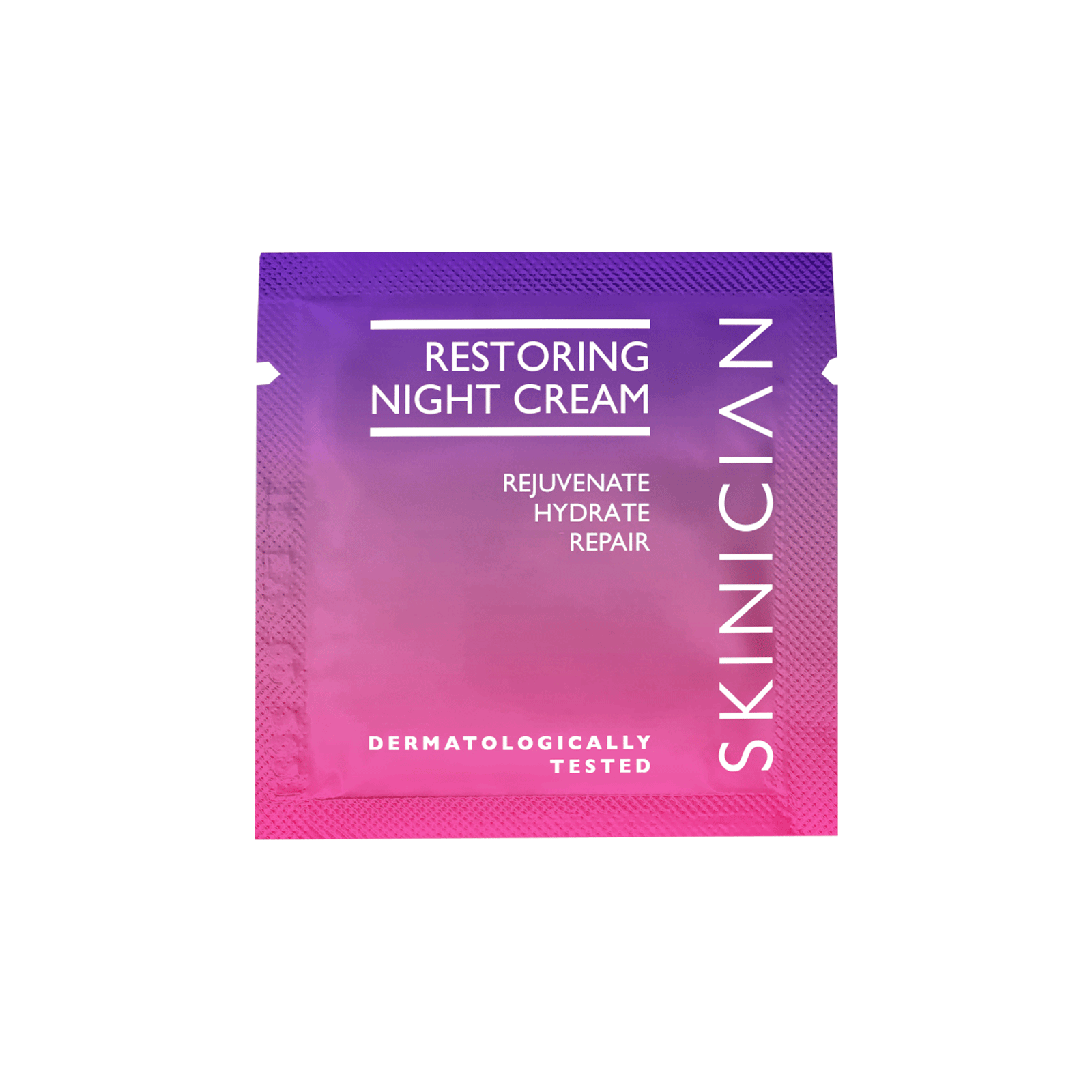 SKINICIAN restoring night cream sachet on a white background