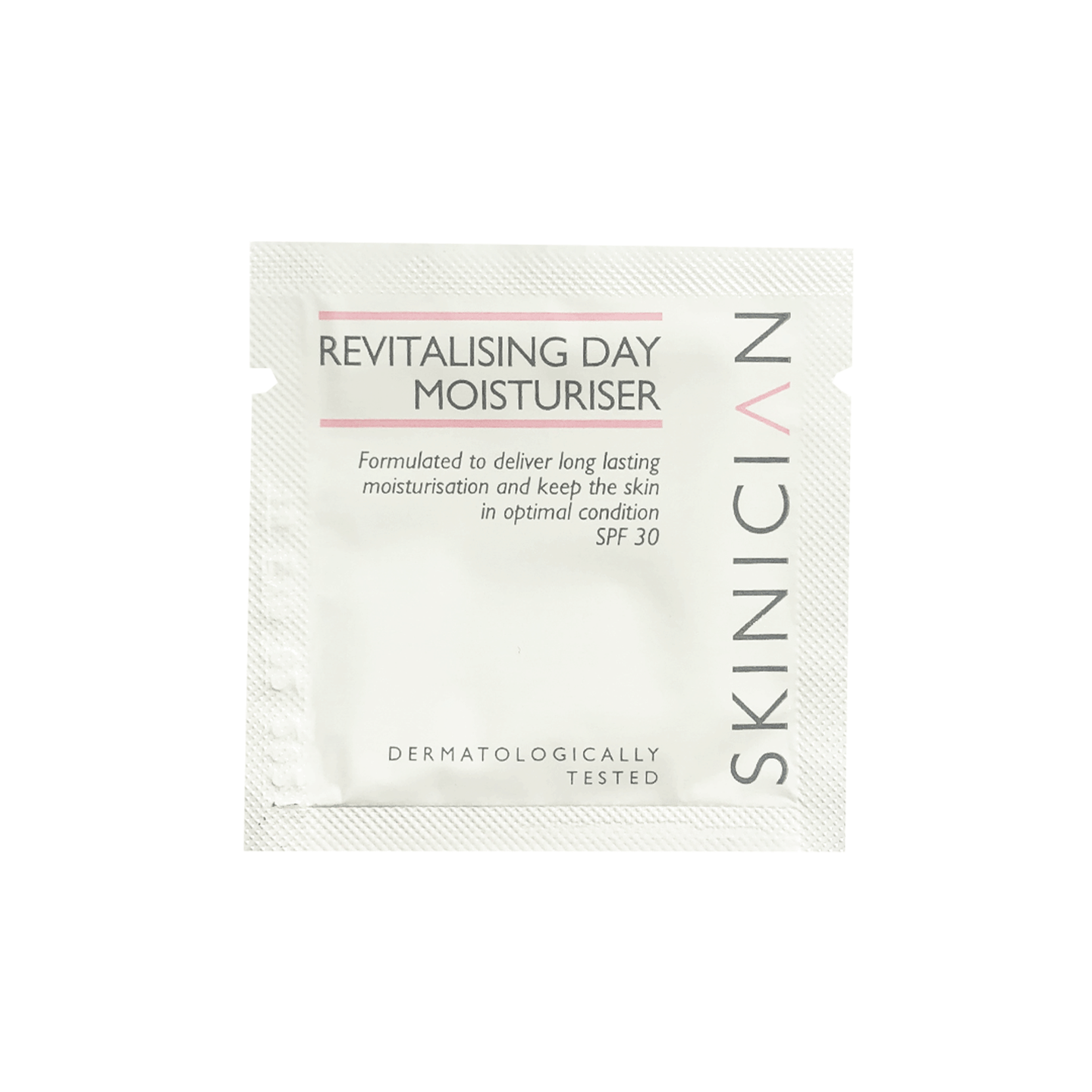 SKINICIAN revitalising day moisturiser sample on a white background
