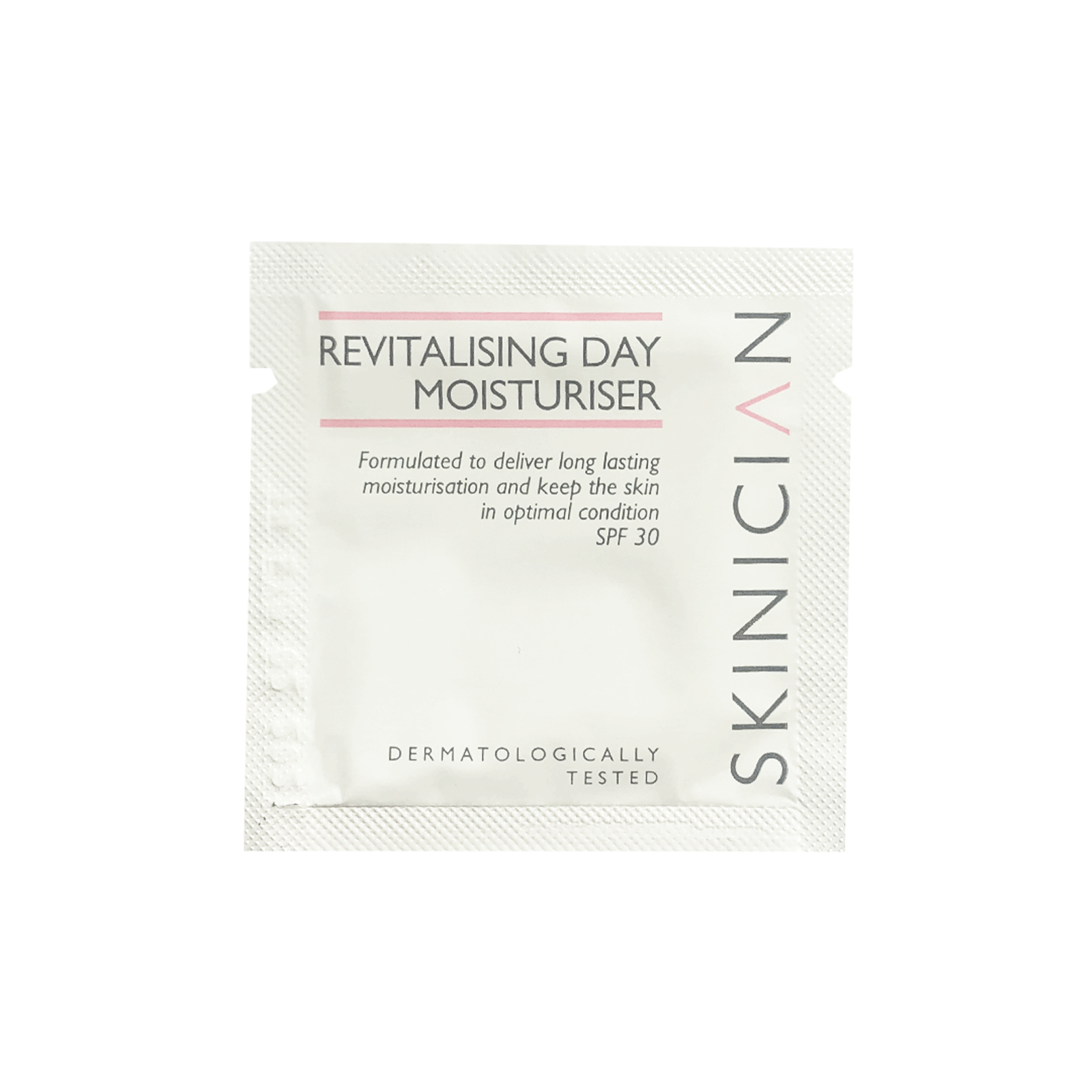 SKINICIAN revitalising day moisturiser sample on a white background