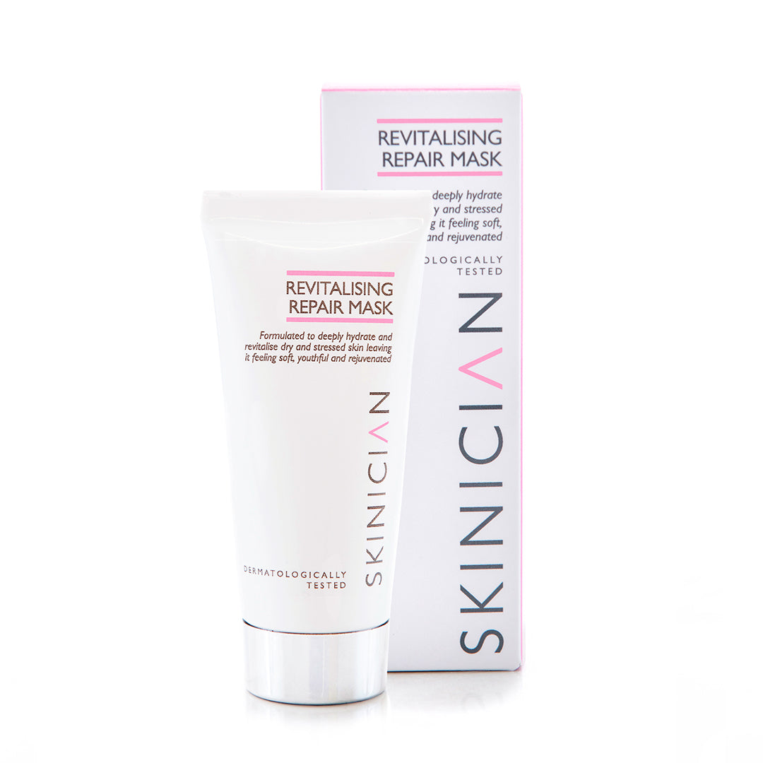 SKINICIAN Revitalising Repair Mask box and tube on white background