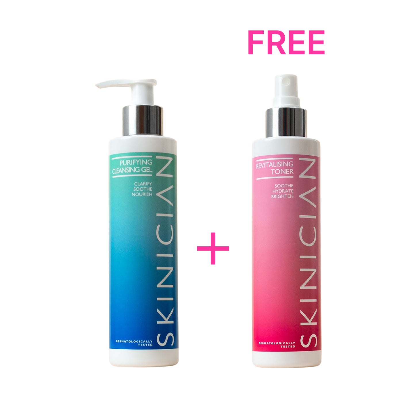 Skinician Purifying Cleansing Gel 200ml + FREE Revitalising Toner 200ml
