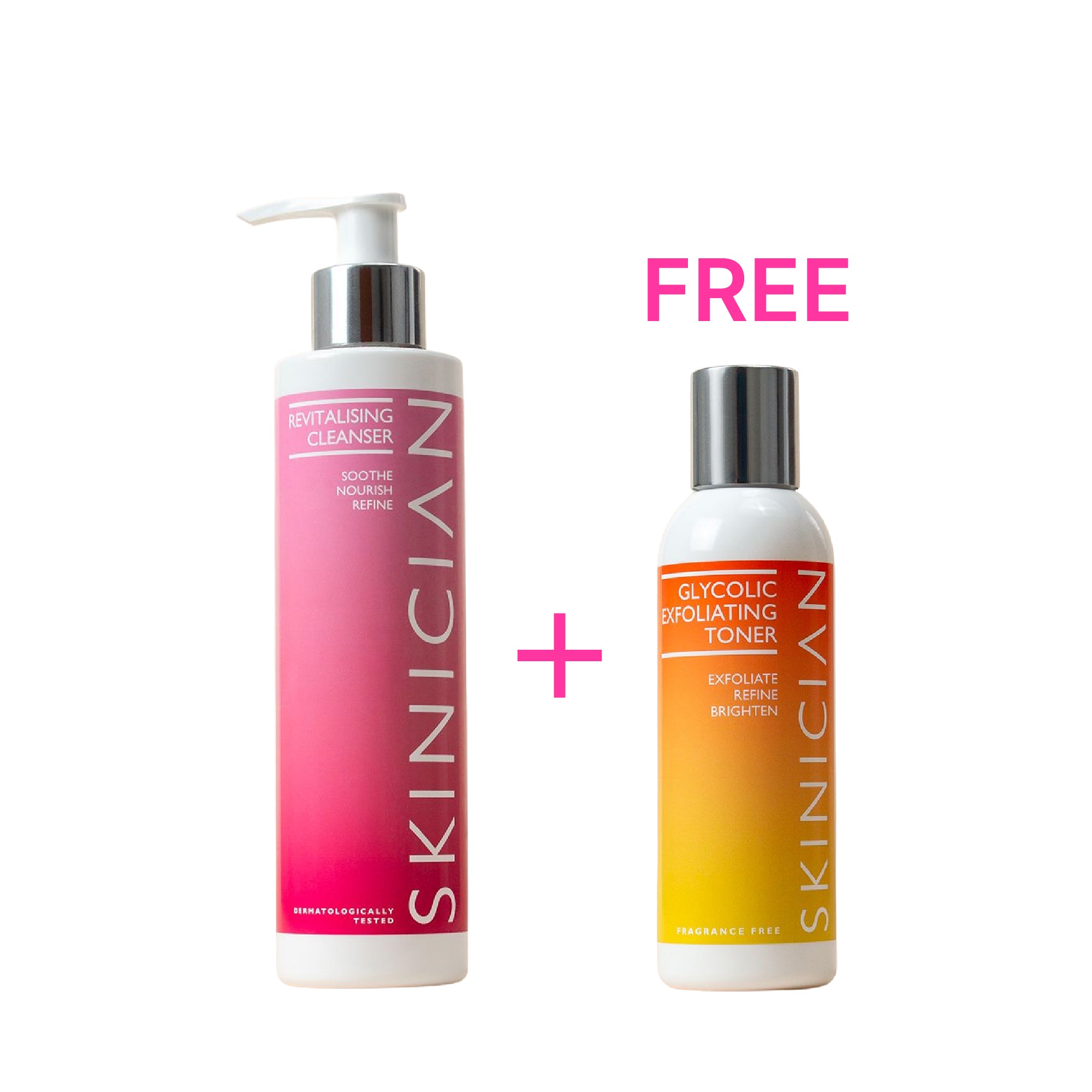 Skinician Revitalising Cleanser 200ml & FREE Glycolic Exfoliating Toner 100ml