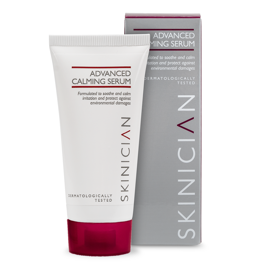 Advanced Calming Serum by Skinician with packaging on a white background