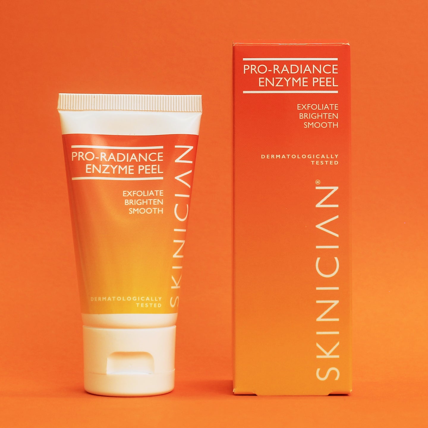 Pro-Radiance Enzyme Peel by Skinician on an orange background