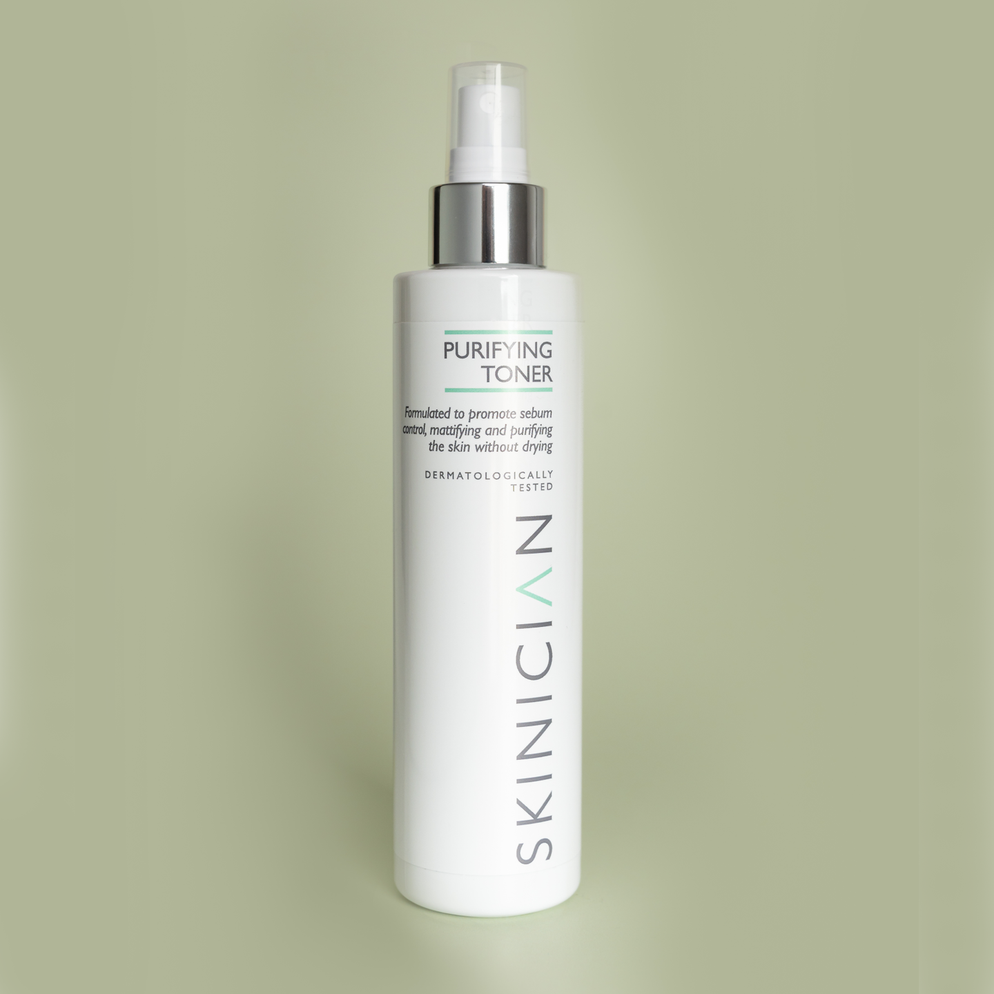 Image of Skinician Purifying Toner bottle on green background