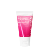 Pink tube of Skinician revitalising day moisturiser SPF 30 on a white background