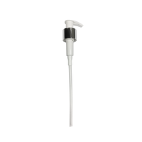 image of White lock up lotion pump with shiny silver overshell on white background