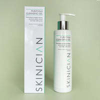Bottle and box of Skinician's purifying cleansing gel